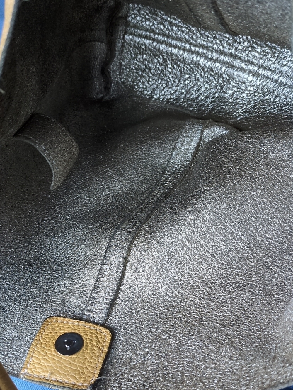 Mustard Yellow Leather Hobo Shoulder Bag - Women - Picture 13 of 14